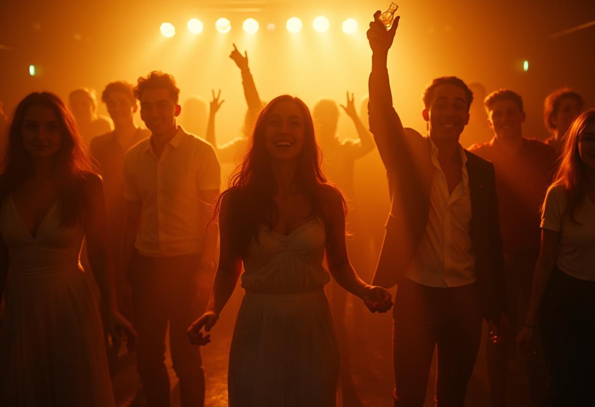 Schul- und Vereinsfeiern in stilvollem Rahmen Junge Menschen und Vereinsmitglieder in festlicher Kleidung bei einer Schul- oder Vereinsfeier, klassisch und neutral dargestellt